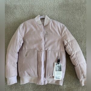 Lululemon Roam Far Wool Bomber Porcelain pink color